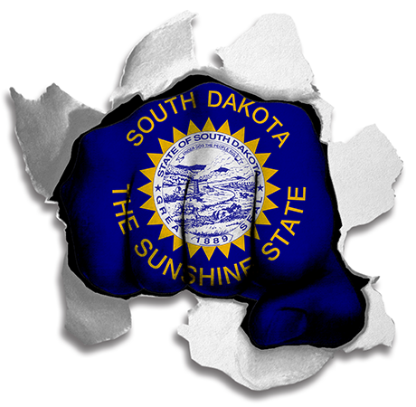 Fist South Dakota State Flag Logo vinyl decal